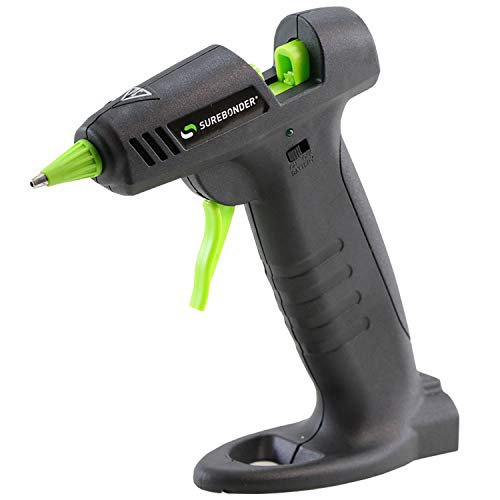 Surebonder Hybrid-20F Mini Cordless/Corded High Temperature Glue Gun-For Cordless Use the Gun Requires 4 AA Batteries (not included),black and green