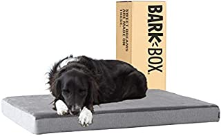 Barkbox Memory Foam Platform Dog Bed | Plush Mattress for Orthopedic Joint Relief (Large, Grey)