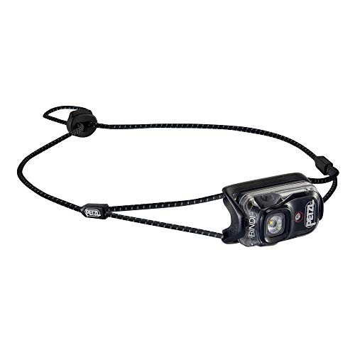 PETZL - Bindi, 200 Lumens, Ultralight, Rechargeable, and Compact Headlamp for Urban Running, Black