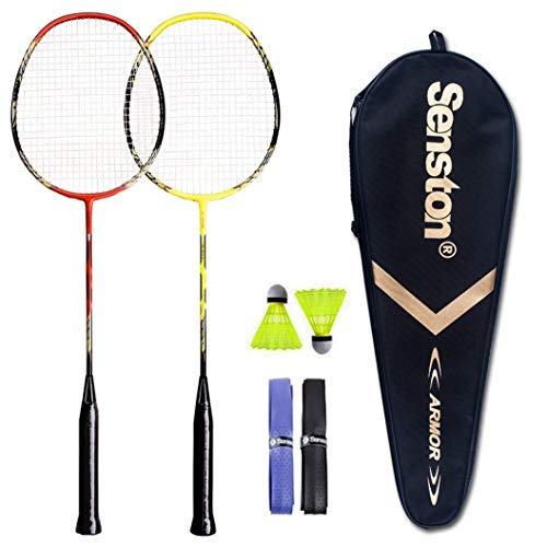 Senston - 2 Player Badminton Racket Set - Including 1 Badminton Bag/2 Rackets/2 Badminton /2 Grip­