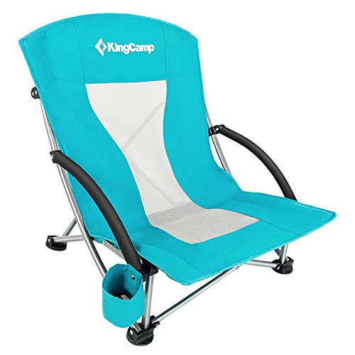 KingCamp Low Sling Beach Chair for Camping Concert Law, Low and High Mesh Back Two Versions