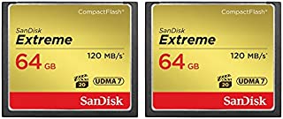 2-Pack of Sandisk Extreme CompactFlash 64GB Memory Card, (Total 128GB) UDMA 7, Up to 120 MB/s Read Speed (SDCFXS-064G-A46)