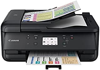 Canon PIXMA TR7520 All-In-One Wireless Home Photo Office All-In-One Printer with Scanner, Copier and Fax: Airprint and Google Cloud Compatible, Black, Works with Alexa