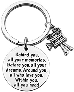 FEELMEM Movie Camera Keychain Film Director Gift Film Student Gift Filmmaker Gift Behind You All Memories Before You All Your Dream Keychain Movie Jewelry Film Keyring Gift (Movie Camera Keychain)