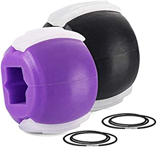 Jaw Exerciser, Jawline Exercise, Face and Neck Exerciser - Double Chin Reducer, Face Slimmer, Mouth Exerciser, Slim and Tone Your Face - Helps Reduce Stress and Cravings, Facial Exerciser - Purple, Black