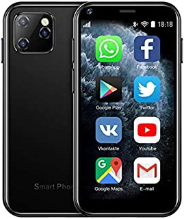 SOYES XS11 3G Mini Smartphone 2.5Inch WiFi GPS RAM 1GB ROM 8GB Quad Core Android 6.0 Cell Phones 3D Glass Slim Body HD Camera Dual Sim Google Play Cute Smartphone(Black)