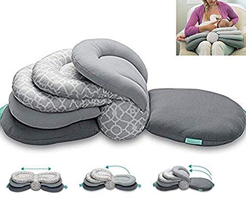 Baby Breastfeeding Pillow Nursing Pillow,Best for Mom,Adjustable Height (Gray)