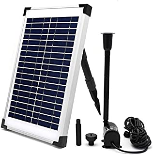 ECO-WORTHY Solar Fountain Water Pump Kit 10 W, 160GPH+ 12 Watt Solar Panel Submersible Powered Pump for Small Pond, Garden Decoration, Pool, Birdbath(Need Sunlight)