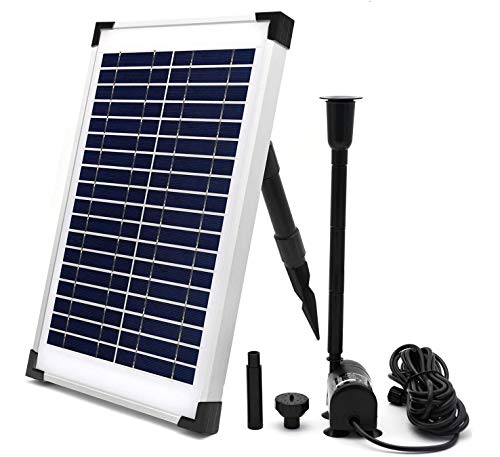 ECO-WORTHY Solar Fountain Water Pump Kit 10 W, 160GPH+ 12 Watt Solar Panel Submersible Powered Pump for Small Pond, Garden Decoration, Pool, Birdbath(Need Sunlight)