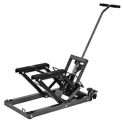 Goplus Motorcycle ATV Hydraulic Scissor Lift Jack Stand Quad Dirt Street Bike Hoist 1500 Lbs (Black)