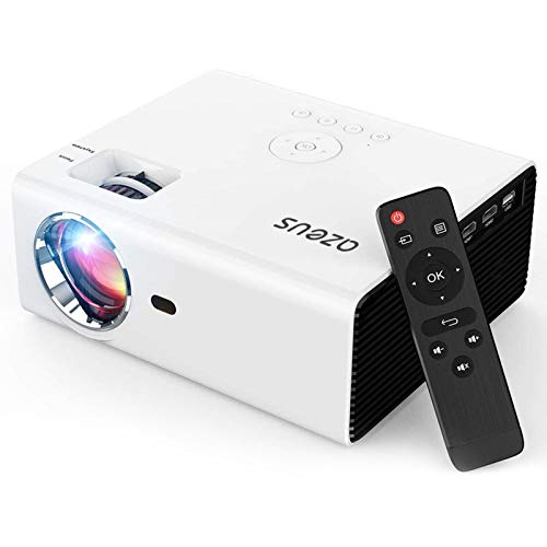 AZEUS RD-822 Video Projector, 5000 Lux Support 1920x1080 with Built-in 5W Sound Speaker, Compatible with PS4, HDMI, VGA, USB, Laptop, Phone, TV Box, Mini Portable HDMI Projector [2020 Upgrade Model]