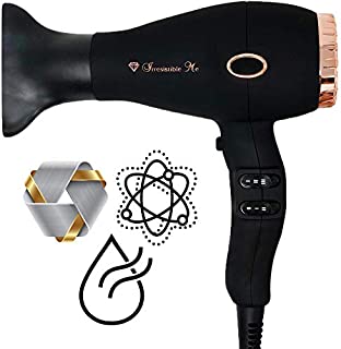 2020 Ionic Hair Dryer - Professional Blow Dryer - Lightweight, Cool Setting, Infrared, AC Motor - Irresistible Me Black Diamond - Secadoras de Cabello