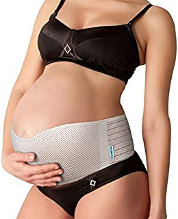 Nu Momz Pregnancy Belt, Breathable Belly Support Band, Premium Maternity Belt for Back, Hip & Pelvic Relief - Pregnancy Back Brace - One Size - Beige