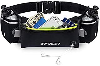 URPOWER Upgraded Running Belt with Water Bottle, Running Fanny Pack with Adjustable Straps, Large Pocket Waist Bag Phone Holder for Running Fits 6.5 inches Smartphones, Running Pouch