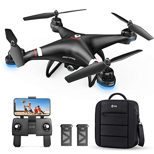 Holy Stone GPS Drone with 1080P HD Camera FPV Live Video for Adults and Kids, Quadcopter HS110G with Carrying Bag, 2 Batteries, Altitude Hold, Follow Me and Auto Return, Easy to Use for Beginner