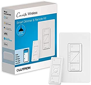 Lutron Caseta Wireless Smart Lighting Dimmer Switch and Remote Kit for Wall & Ceiling Lights, P-PKG1W-WH, White