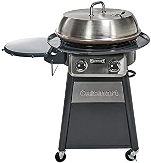 Cuisinart CGG-888 Grill Stainless Steel Lid 22-Inch Round Outdoor Flat Top Gas, 360° Griddle Cooking Center