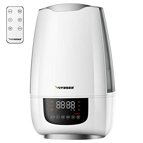 VIVOSUN Cool Mist Humidifier, 6L Quiet Ultrasonic Humidifier for Bedroom (Customized Humidity, Remote Control, Sleep Mode & Auto Shut Off, 360° Nozzle)