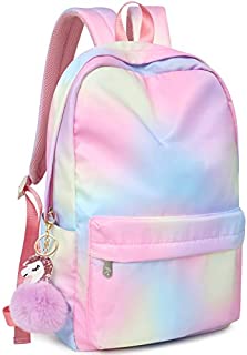 FITMYFAVO Backpack for Girls Girls Rainbow Backpacks for Elementary School Book bags Lightweight 15.6