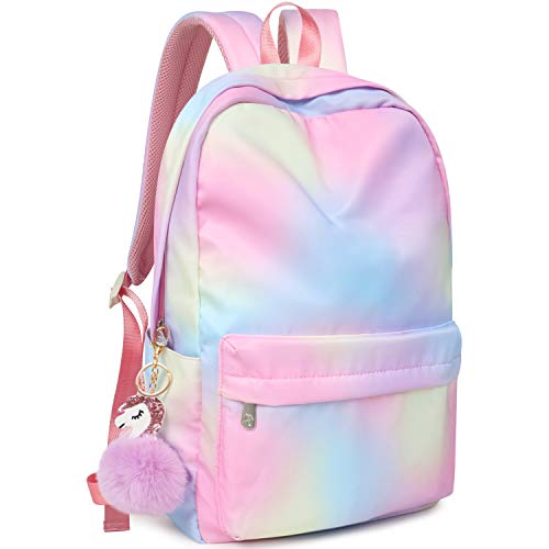 FITMYFAVO Backpack for Girls Girls Rainbow Backpacks for Elementary School Book bags Lightweight 15.6