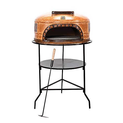 Tierra Firme HTN-011-N Genoa Talavera Wood-Fired Outdoor Pizza Oven, Beige