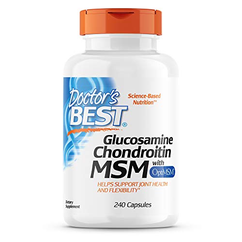 Doctor's Best Glucosamine Chondroitin Msm with OptiMSM Capsules, Supports Healthy Joint Structure, Function & Comfort, Non-GMO, Gluten Free, Soy Free, 240 Count (Pack of 1)