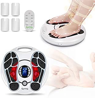 Foot Circulation Stimulator Machine OSITO EMS Massager for Feet Circulation Machine with 4 Electrode Pads TENS Unit for Body Calf Leg Acupuncture Stimulation Therapy Relieve Nerve Pain