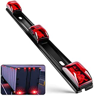 Nilight TL-11 1PC Red 9 LED ID Bar Marker Tail Black Stainless Steel Bracket for Truck Trailer Boat Identification Light, 2 Years Warranty