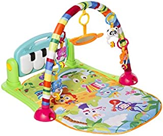 MooToys Kick and Play Newborn Toy with Piano for Baby 1-36 Month, Lay and Play, Sit and Play, Activity Toys, Play Mat Activity Gym for Baby. Blue