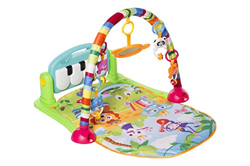 MooToys Kick and Play Newborn Toy with Piano for Baby 1-36 Month, Lay and Play, Sit and Play, Activity Toys, Play Mat Activity Gym for Baby. Blue
