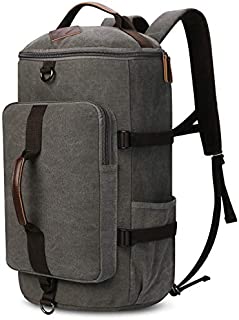 Carry on Backpacks, Yousu Mens Vintage Travel Backpack Rucksack Outdoor Traveling Duffle Backpack Bag Classic Travel Multi Functional Bags 3-In-1 Grey