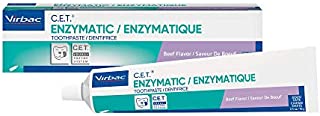 Virbac CET Enzymatic Toothpaste Eliminates Bad Breath by Removing Plaque and Tartar Buildup, Best Pet Dental Care Toothpaste -Beef Flavor, 2.5 Oz Tube (Color Varies)