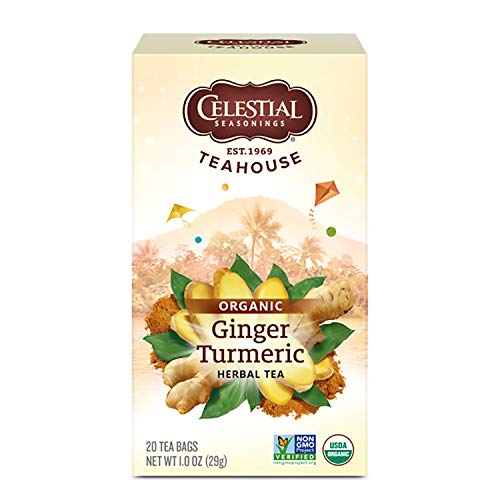 Celestial Seasonings Organic Herbal Tea, Ginger & Turmeric, 20 Count (Pack of 6)