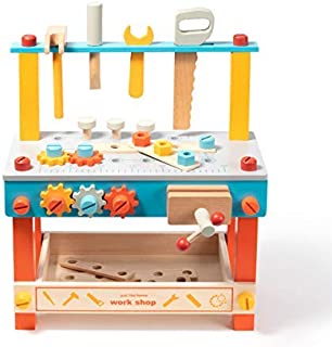 ROBUD Wooden Play Tool Workbench Set for Kids Toddlers, Construction Tool Playset Toys Gift for Boys Girls