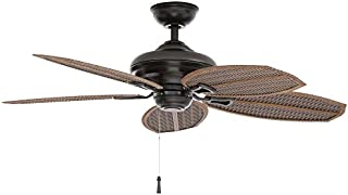 Hampton Bay Palm Beach Ii 48 In. Outdoor Natural Iron Ceiling Fan 191410 by King of Fans