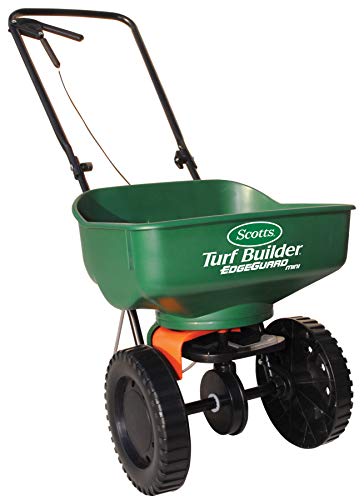 Scotts Turf Builder EdgeGuard Mini Broadcast Spreader - Holds up to 5,000 sq. ft. of Scotts Grass Seed or Fertilizer Products