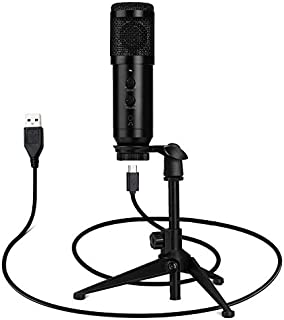 USB Microphone for Computer, NASUM Desktop Podcast Microphone with Adjustable Metal Tripod Stand, Condenser Recording Microphone for Gaming, Broadcasting, Chatting, YouTube,Plug & Play.