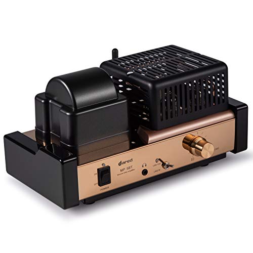 Dared MP-5BT a Stereo Vacuum Tube Integrated Amplifier,Hybrid Amplifier, Bluetooth Connection,USB/DAC Input, Headphone Output, Pre Output,25Wx2,with Tubes 6N1x1,6N2x1,6E2x1