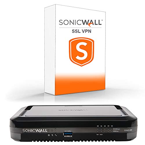 SonicWall SOHO 250 Network Security Appliance Bundle with Firewall SSL VPN 1 User License for Home and Office Use (02-SSC-0938+01-SSC-8629)