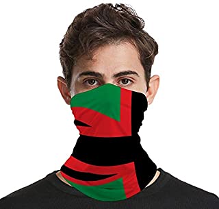 Pan-African UK Flag Face Cover Sunscreen Washable Reusable Magic Neck Gaiter Tube Scarf Headwrap Dust Wind for Fishing Hiking