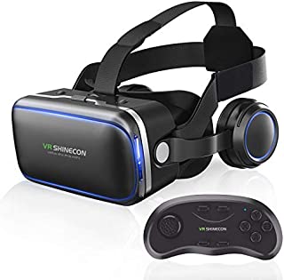 360° VR Headset with Remote Controller Compatible with iPhone and Android Phones 3D Glasses Goggles PC Virtual Reality Headsets Goggles Adjustable VR Glasses for Kids and Adults