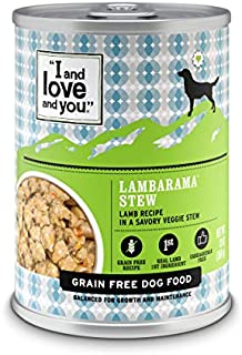 I and love and you Naked Essentials Wet Dog Food - Grain Free and Canned, Lamb, 13-Ounce, Pack of 12 Cans