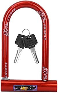 Tbest Bike Lock U Bike U-Shaped Lock Waterproof Steel Anti-Theft Lock for Motorcycle Ebike Mountainbike (280 Red)