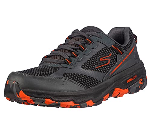 Skechers Men's GOrun Altitude-Trail Running Walking Hiking Shoe Sneaker with Air Cooled Foam, Charcoal/Orange/Black, 12