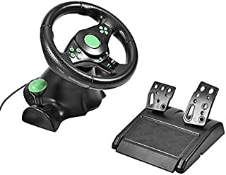 Zopsc 23cm Gaming Racing Steering Wheel and Pedals, Suitable for Xbox 360/ PS2/ PS3/ PC USB, etc