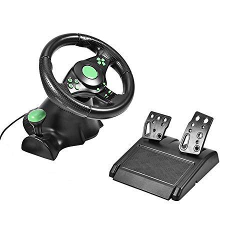 Zopsc 23cm Gaming Racing Steering Wheel and Pedals, Suitable for Xbox 360/ PS2/ PS3/ PC USB, etc