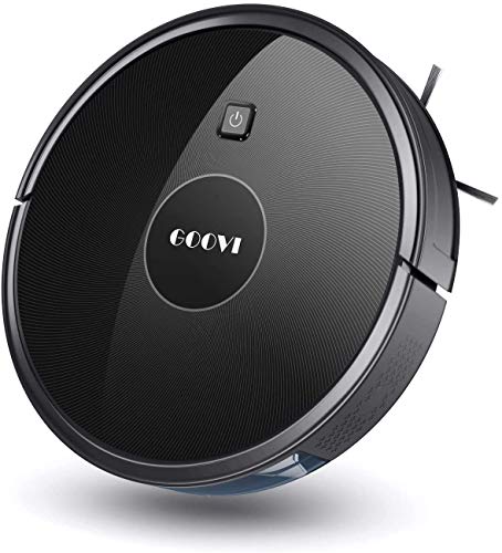 Robot Vacuum, GOOVI 1600PA Robotic Vacuum Cleaner with Self-Charging, 360° Smart Sensor Protectio, Multiple Cleaning Modes Vacuum Best for Pet Hairs, Hard Floor & Medium Carpet