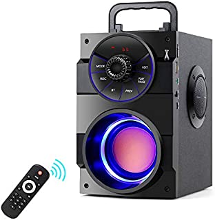 TAMPROAD Portable Bluetooth Speakers with Subwoofer Rich Bass Wireless Outdoor/Indoor Party Speakers MP3 Player Powerful Speaker Support Remote Control FM Radio for Phone Computer PC Home TV