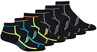 Saucony Men's Multi-Pack Bolt Performance Quarter Socks, Black (6 Pairs), Shoe Size: 8-12