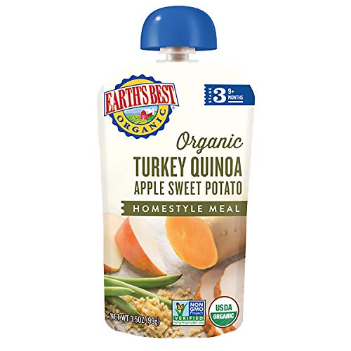 Earth's Best Organic Stage 3 Baby Food, Turkey Quinoa Apple Sweet Potato, 3.5 Oz Pouch (Pack of 6)